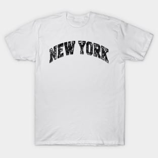 New York Varsity Black Text T-Shirt